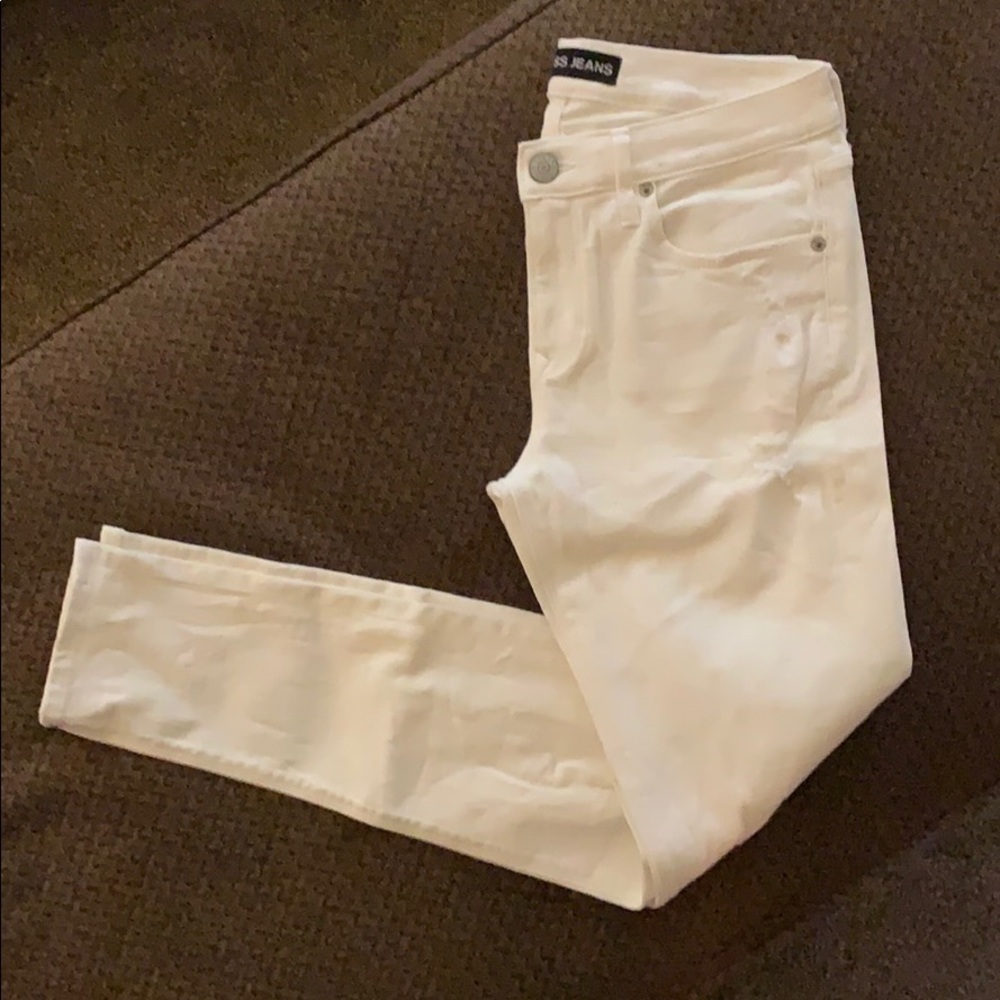 Express White Mid Rise Legging Jeans Size 6!
